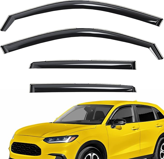 Extra Durable Window Deflectors in-Channel Window Visors Rain Guards Fit for Honda HR-V 2023-2026, Sun Visors, Wind Vent for Shades, Exterior Car Accessories - 4pcs. AG0594
