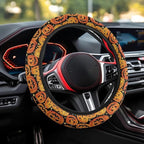 Car Steering Wheel Cover Universal 15 Inch Non-Slip Comfortable Stretch Decorative Halloween Auto Steering Wheel Protector Automobile Accessories, Pumpkin Star