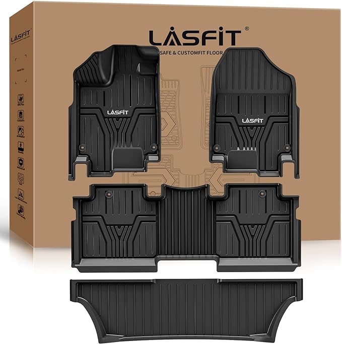 Floor Mats for Honda Odyssey 2026 2025 2024 2023 2022 2021 2020 2019 2018 Mini Passenger Van, All Weather TPE Car Liners,1st & 2nd & 3rd Row (EX-L/Elite/Touring/Sport-L/Sport/EX/LX)