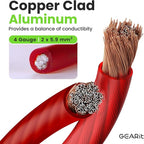 4 Gauge Wire 10 ft Red, 4 AWG Battery Cable CCA, Copper-Clad Aluminum Power Cable for Car Audio Amp, Automotive, RV