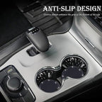 4PCS Bling Cup Holder Coaster, 2.75 Inch Auto Car Cup Holder Insert Coasters, Soft Silicone Anti-Slip Shockproof, Universal Vehicle Interior Accessories for Women Girls (Black)