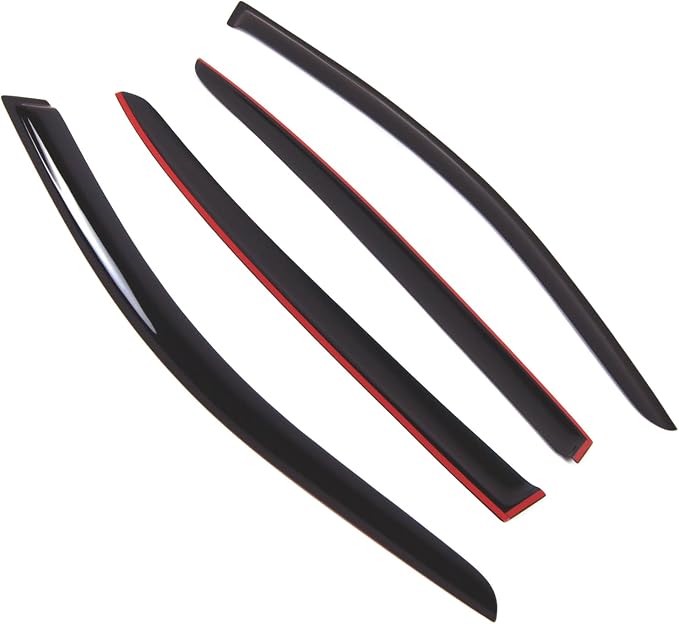 Outside Mount Window Vent Visors Rain Guards Compatible with BMW 745Li 750Li 760Li 2002-2008 | Side Window Wind Deflectors Rain Shields | Smoke Tinted, 4 Pcs Set, DGWV-779