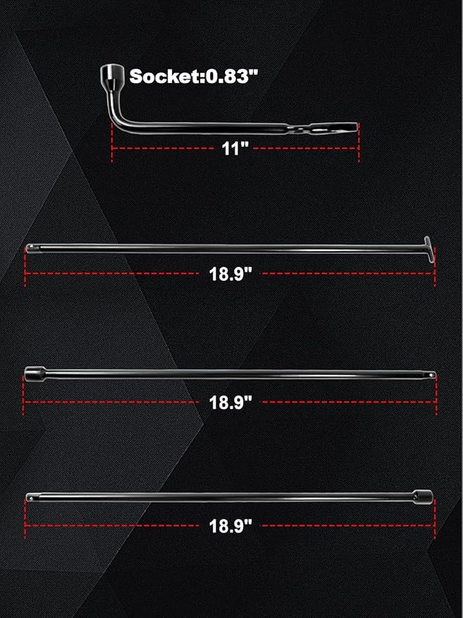 Spare Tire Tool Kit with Spare Tire Jack Handle and Wheel Lug Wrench Compatible with 2005-2019 Frontier, 2004-2019 Titan, 1996-2019 Pathfinder, 2005-2015 Amanda Xterra Spare Tire Removal Tool Kit
