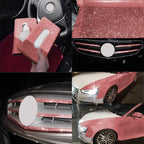 4PCS Bling Car Door Edge Guards Protector, Diamond Auto Side Door Anti-Collision Crash Strip Sticker, Crystals Vehicle Anti-Scratch Bumper Tape, Universal for SUV Truck Pickup (Red)