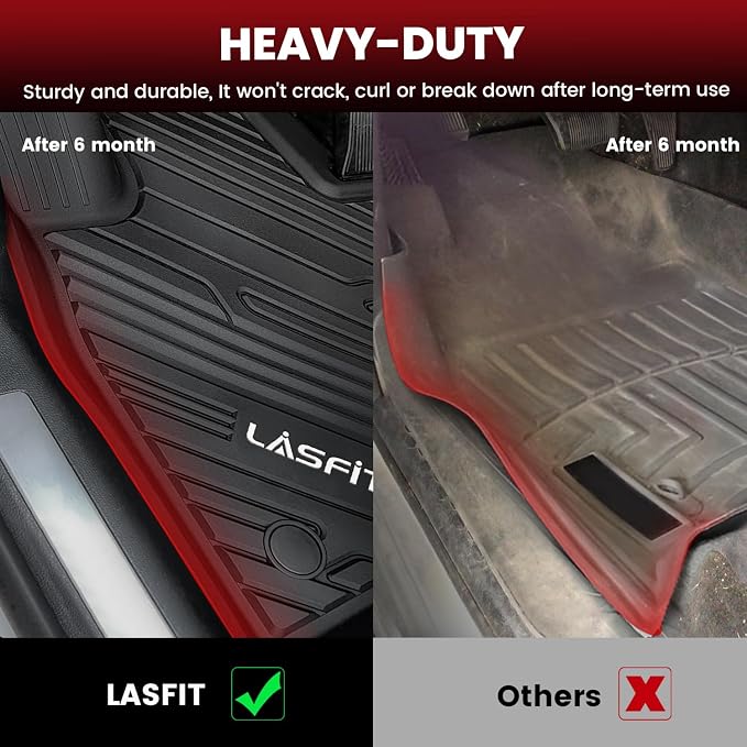Floor Mats for Ford Explorer 2020-2021 6 Passenger TPE Custom Fit All Weather Protector Anti-Slip Floor Liners, 2021 2020 Explorer 6 Seats Accessories, 1st 2nd & 3rd Row, 4pcs Black