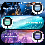 STRN Car Air Freshener, 12 Refills + 3 Square Vent Clips, 5 New Car & 5 Sea Breeze & 5 Lavender Scents, Long Lasting Air Fresheners Car Accessories Fragrance, Each Up to 20-30 Days