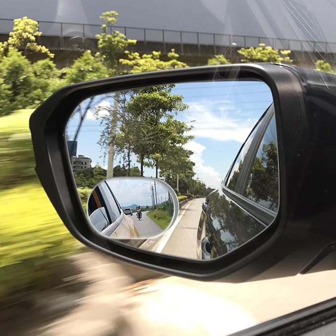 2PCS Car Blind Spot Mirror, Wide Angle Clear HD Glass Convex Side Rear View Mirror to Reduce Blindspot, Auto Exterior Rear View Accessories for Wide Angle, Universal Fit (StyleE)