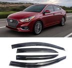 Black Outside Mount Window Deflectors for 2018-2023 Hyundai Accent,Durable Rain Guards/Window Visor Deflectors