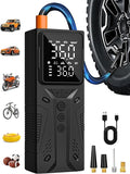 Tire Inflator Portable Air Compressor, High-Speed 150PSI Cordless Air Pump for Car Tires with Powerful Battery, Auto Shut-Off - Portable Tire Pump for Car, Bike, Motorcycle and Balls