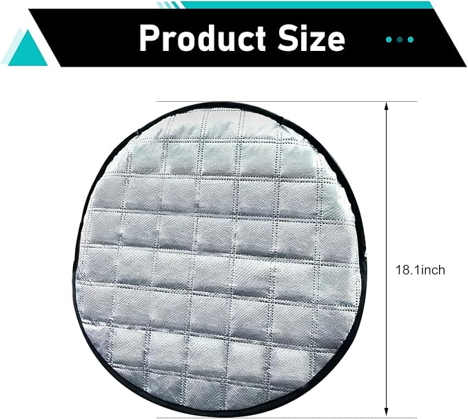 1 PC Car Steering Wheel Sun Shade, Aluminum Foil Anti-Scalding Steering Wheel Protector, Slip-On Thickened Driving Handle Heat Shield Cover, Universal for Most Cars SUVs Trucks (Silver)