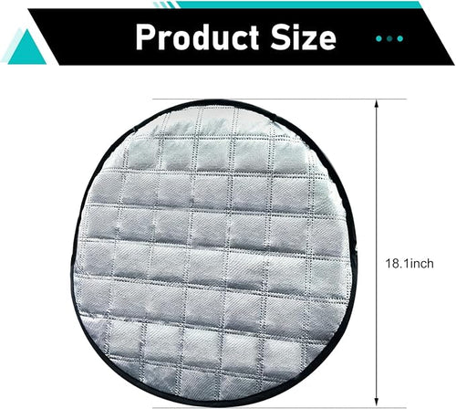 1 PC Car Steering Wheel Sun Shade, Aluminum Foil Anti-Scalding Steering Wheel Protector, Slip-On Thickened Driving Handle Heat Shield Cover, Universal for Most Cars SUVs Trucks (Silver)