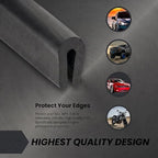 Rubber Edge Trim 1/16" Self Adhesive Flexible U Channel Protector Rubber Strip Sheet Metal Edge Protector for Car Doors Glass Steel Plates, Fits 1/16 Inch, Black Color(10 Feet)