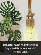 Ikeda Car Air Freshener: Hanging Car Smell Air Freshener | 10ml Hanging Car Perfume | Long Lasting Fragrance | Strong Scents Diffuser for Auto Home (Mango|Square)