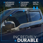 WV-459 Outside Mount Window Visor Deflector Rain Guard Dark Smoke 4-pc Set, Compatible with 2000-2006 Toyota Tundra Access Cab/Extended Cab