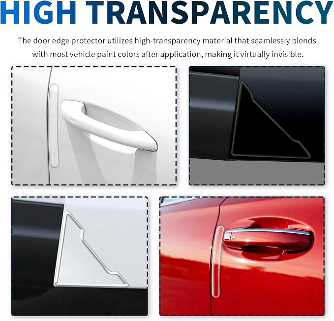 8PCS Transparent Car Door Edge Guards Kit,Anti-Collision & Anti-Scratch Car Door Edge Protector,Self-Adhesive Cars Doors Corner Protector Automotive Exterior Accessories