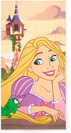 Store Official Rapunzel Beach Towel with the Princess & Pascal Screen Art on Topside - Measures 29" x 58" - Soft & Absorbent for Pool or Beach - Bath Towels for Princess Gifts