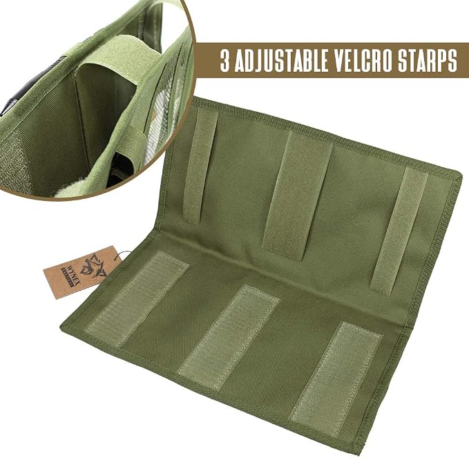Car Visor Organizer with Double-Sided MOLLE Panel, Universal Vehicle Sun Visor Storage for Essentials & Gear, Compatible with Cars, Pickup Trucks, Vans, SUVs