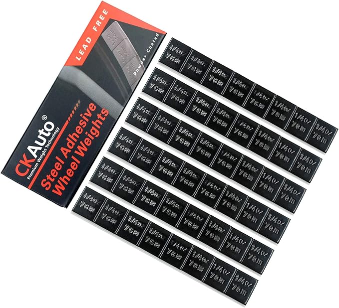 1/4oz, 0.25oz, Black, Adhesive Stick on Wheel Weights, EasyPeel Type. Cars, Trucks, SUVs, Motorcycles, RC Cars. Low Profile, 12oz/Box, U.S. OEM Quality, (48pcs)