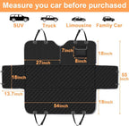 Dog Car Seat Cover for Back Seat, 2026 Upgraded 600D Heavy Duty Waterproof & Scratch-Resistant Dog Hammock for Car, Back Seat Pet Cover for Dogs with Sedan, Trucks and SUVs, Standard, Black