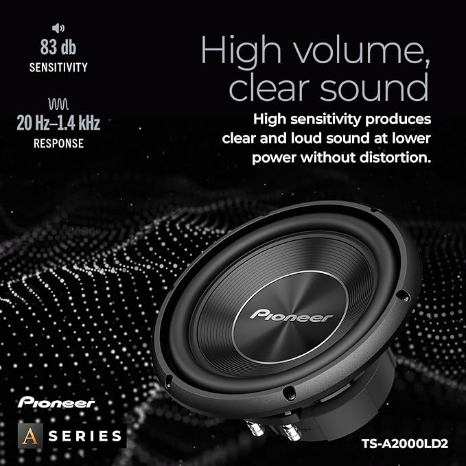 A-Series TS-A2000LD2 8” Subwoofer – 700W Max, Shallow-Mount Design, Deep Bass in Tight Spaces