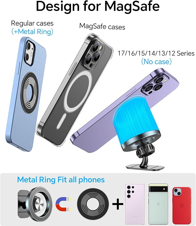 for Magsafe Car Mount【20 Strong Magnets】Magnetic Phone Holder for Car Phone Holder Mount Dash Mounted Holders Cell Phone Holders for Your Car Accessories for Women Men for iPhone 17 16 15 14