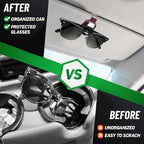 2 Pack Sunglasses Holder for Car, One-Handed-Operation Visor Sunglass Holder Clip, Easy Access Storage for Driving,Universal Fits (Textured Red)