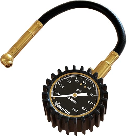 Tire Pressure Gauge (0-100 PSI) - Certified ANSI B40.1 Tire Gauge for Cars and Trucks, Large 2" Glow Dial Easy-Read Tire Gauges for Tire Pressure Car Accessories