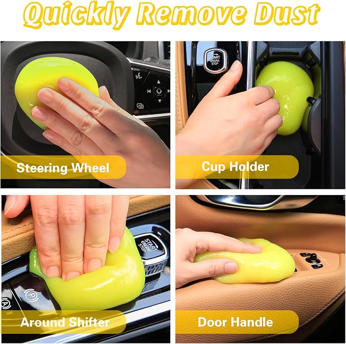 4-Pack Car Cleaning Gel, 5.6 oz Each, Universal Auto Cleaning Putty Slime, Dust Remover for Car Vents, Dashboard, Keyboard & Interior Accessories