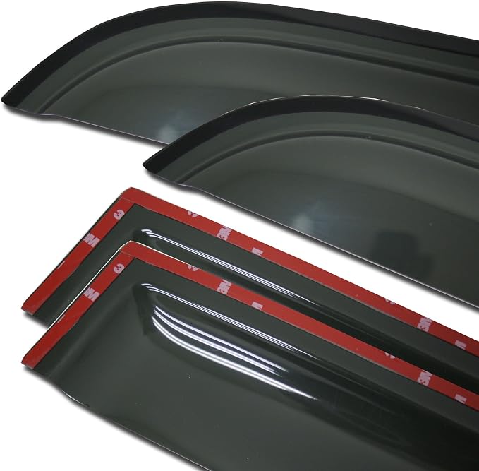 WV-417 Outside Mount Window Visor Deflector Rain Guard Dark Smoke 4-pc Set, Compatible with 2002-2006 Toyota Camry