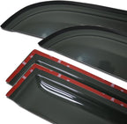 WD2-169B Dark Smoke 4 Pcs Set Window Visor (Outside Mount) Deflector Rain Guard Compatible with 2017-2018 Ford F-250 SuperCab/Extended Cab