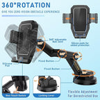 Truck Phone Holder Mount,Car Phone Holder,Dashboard Windshield Phone Holder 16.9 inch Long Arm,Super Suction Cup Compatible with Pickup Truck,Commercial Truck and All Phone