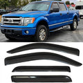 Window Visors Rain Guards for 2009-2014 Ford F-150 SuperCrew/Crew Cab | Window Deflectors, Vent Visor, Sun Shades, Window Shields, Truck Accessories, Dark Smoke