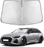 Windshield Sunshade Compatible for Audi RS 6 2003-2023 2024 2025, Sun Visor for Front Windshield & Window Sun Shade Cover, UV Heat Blocker & Protector, Car Accessories