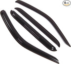 Outside Mount Window Vent Visors Rain Guards Compatible with Jeep Liberty 2002-2007 | Side Window Wind Deflectors Rain Shields | Black Tinted, 4 Pcs Set, BGWV-273
