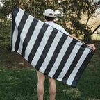 Athletic Running Towel, Full-Sized, Car Seat Cover - Performance Microfiber (Midnight Boardwalk Stripe)
