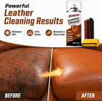 Leather Cleaner and Conditioner Kit, Car Leather Care Set with Horsehair Cleaning Brush, Deep Cleans, Conditions and Restores Car Interiors, Furniture, Shoes, Boots, Bags & Apparel