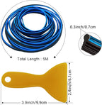 Car Interior Trim Strips,Universal 16.4 ft Car Electroplating Decoration Styling Door Dashboard, Flexible Interior Trim Accessories with Installing Tool(Blue)