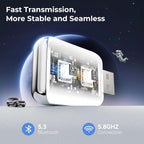 Wireless Carplay Adapter for iPhone, Convert Wired Car Play to Wireless, 2 in 1 Plug and Play Mini CarPlay and Android Auto Adapter for iOS 10 Android 11 +, Cars with Built-in Carplay (Off White)