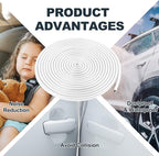 Car Door Edge Guards,Rubber Car Door Protectors No Glue Car Accessories Rubber U Shape Car Trim Door Protectors (White, 65.6FT)