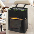 Hanging Car Trash Can with 4 Storage Pockets, Waterproof Leakproof Oxford Auto Garbage Bag, Adjustable Garbage Bag, Foldable Car Trash Bin Fit for Truck, SUV, Home, Office