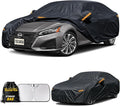 Car Cover Custom Fit for Nissan Altima Waterproof All Weather,Outdoor Full Exterior Automobiles Snow Covers with Windshield Sun Shade & Breathable Vents,Driver Door Zipper & Storage Bag Black