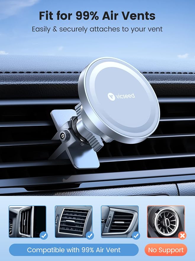 for MagSafe Car Mount [Upgraded Strongest Magnet Power] Magnetic Phone Holder for Car Vent 360 Adjustable Magnetic Car Phone Holder Mount for iPhone 16 Pro Max 15 14 13 12 Plus Mini
