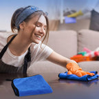 80 Pcs Blue Microfiber Towels: 16"x16" Microfiber Drying Towels Bulk Micro Fiber Car Cleaning Cloth for Cars Drying Washing Polishing Cleaning Household Supplies