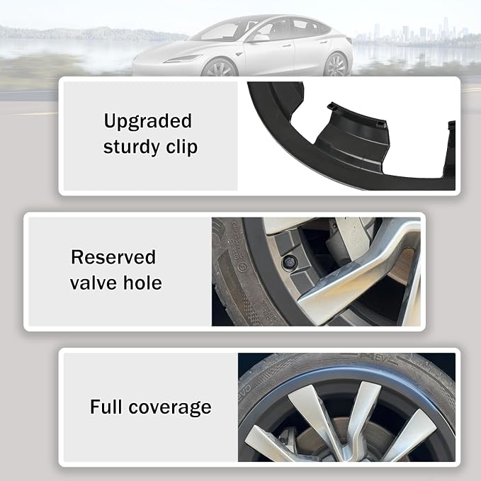 Rim Protector for Tesla 2024 2025 2026 Model 3 Highland 19 Inch Nova Wheels Cover All-in-one Car Tire Trim Rings Rim Case Hubcaps Model 3 Accessories