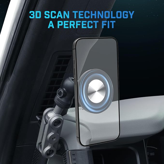 Magnetic Car Cell Phone Holder for Ford Bronco 2021-2026 Accessories, Bronco 2/4 Door Phone Mount for 4-7 Inch Phones, A-Pillar Mobile Stand with 2 Options iPhone Mag Safe & Clip-in