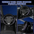 Ventilated Heart-Shaped Steering Wheel Cover with Anti-Slip Leather Grip. Compatible with Ford, Toyota, Honda, Nissan, and Chevrolet Vehicles for 14.5-15.2 inch Round Steering Wheels.