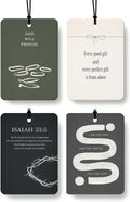 Neutral Christian Car Air Freshener 4 Pcs Coconut Scented, Religious Faith Bible Verse Car Accessories Mirror Decor for Women Men, Christian Hanging Air Freshener for Cars Closet Drawer Books
