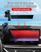 PZK Car Phone Mount for BMW X5 2024-2026 X6/ BMW X7 2023-2026 Accessories | Custom 14.9-inch Screen Auto Lock Car Phone Holder 360° Rotating Extension Rod Hands-Free Not Affect Air Vent Cradles