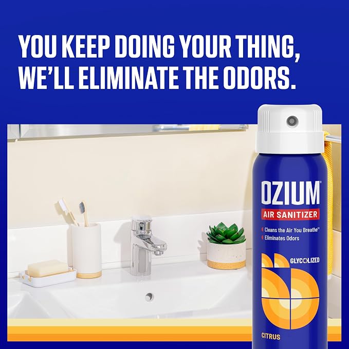 Air Sanitizer Spray - Room Odor Eliminator for Home, Car, and Office - Citrus Air Cleaner - 3.5 oz - 2 Pack