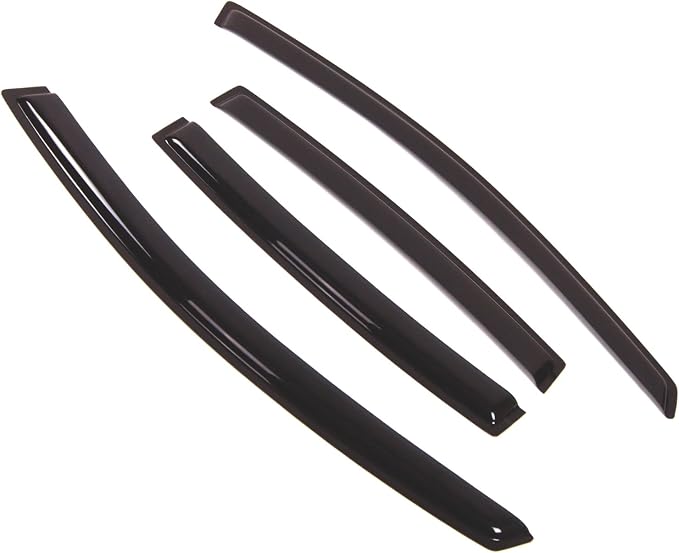 WD2-356RM Dark Smoke 4 Pcs Set Window Visor (Outside Mount) Deflector Rain Guard Compatible with 2007-2012 Nissan Sentra Sedan